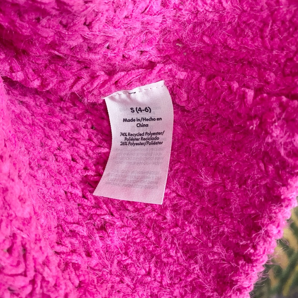Chunky Knit Fuchsia Pullover Sweater - Picture 3 of 4